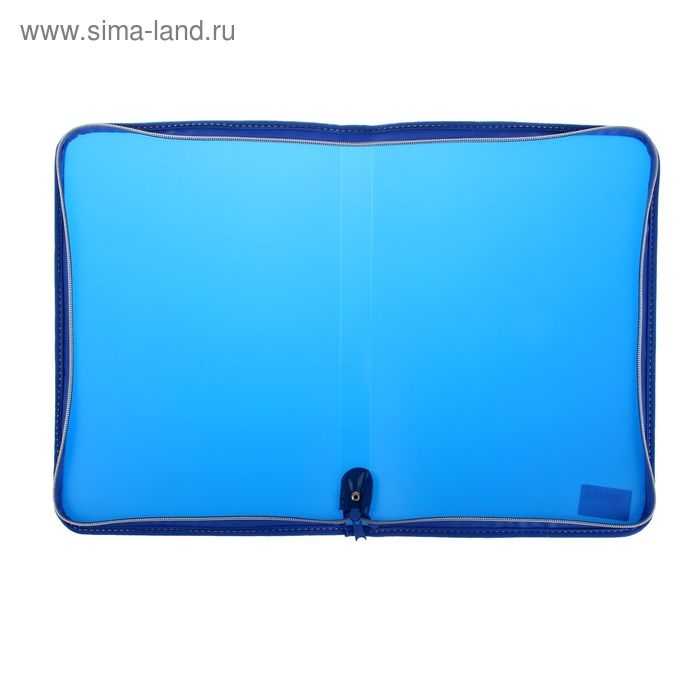 Папка пластиковая А4, 325 х 230 х 25 мм, молния вокруг, Calligrata Папка пластиковая А4, 325 х 230 х 25 мм, молния вокруг, Calligrata "Офис", ПМ-А4-11, 0.5 мм, цветная, текстура "песок", синяя