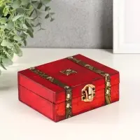 Шкатулка для украшений &laquo;Сундучок. Герцог&raquo;, дерево, состаренная, с заклёпками 5.5&times;13&times;10.2 см