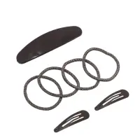 Набор для волос QF &laquo;Авиталь&raquo;, 4 резинки 6.5 см, заколка - автомат 9 см, 2 заколки 4.5 см, коричневый