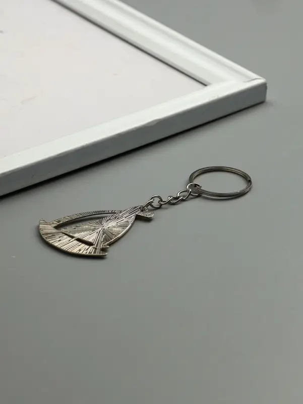 Брелок металл, эмаль "Парусник" 5х4х0,1 см