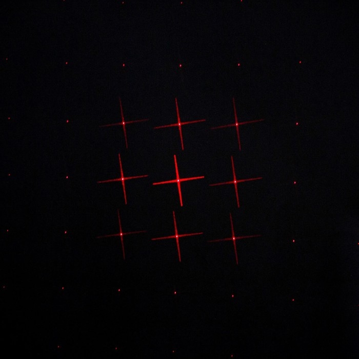 Лазерная указка, 650 нм, 2 насадки, USB. красный луч