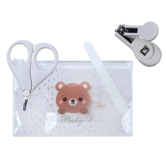 Маникюрный набор детский для самых маленьких «Мишка» (ножницы+щипчики+пилка) Маникюрный набор детский для самых маленьких «Мишка» (ножницы+щипчики+пилка)