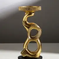 Подсвечник на 1 свечу &laquo;Абстракция. Слон&raquo;, полистоун, золото, 10.9&times;9.5&times;23.8 см