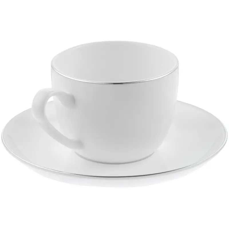 Кофейная пара Select, белая с серебристой отводкой Кофейная пара Select, белая с серебристой отводкой