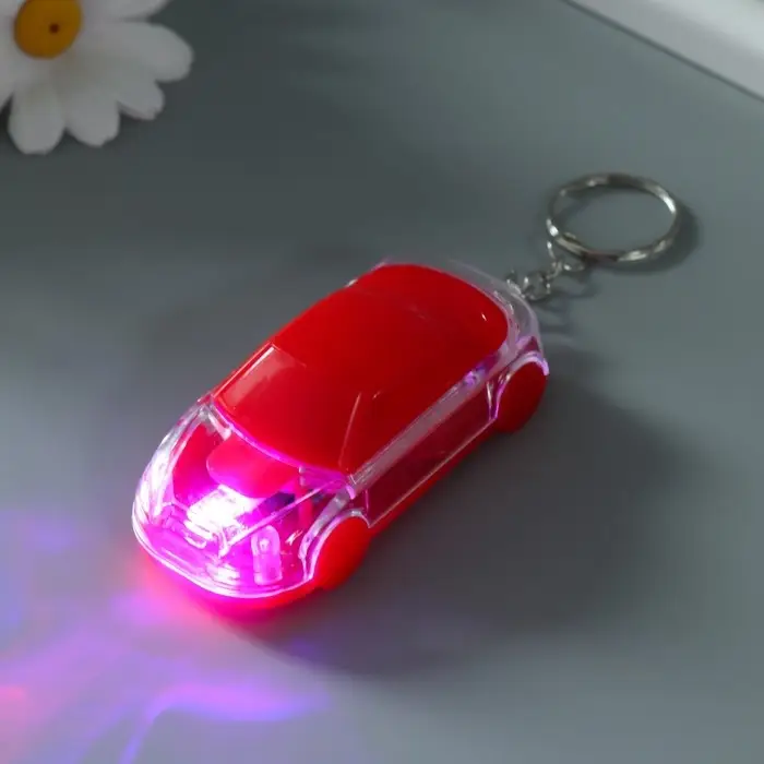 Фонарик брелок для ключей на кольце «Машина», с открывашкой, мигает, 2.7×3.6×7.8 см, МИКС Фонарик брелок для ключей на кольце «Машина», с открывашкой, мигает, 2.7×3.6×7.8 см, МИКС