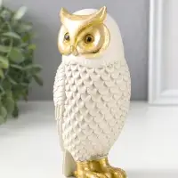 Сувенир полистоун "Серый филин" с золотом 7х7х17,5 см