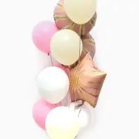 Воздушные шары "Розовые грани" фольга, латекс, набор 12 штук