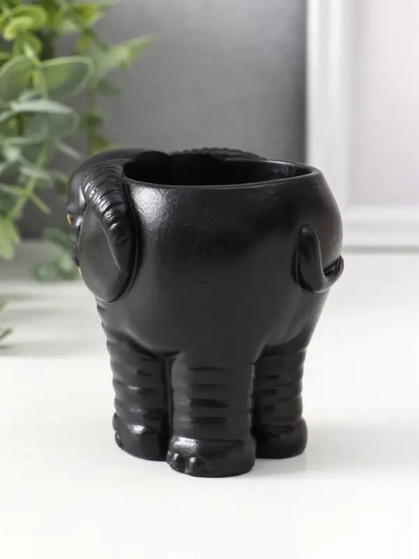 Подставка для мелочей «Слон», 8×9.5×8.5 см, чёрная