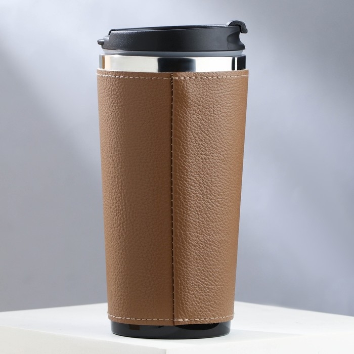 Термостакан в кожзаме &laquo;Утро&raquo;, 450 мл