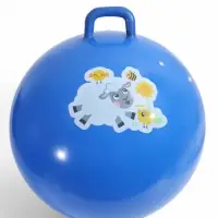 Мяч прыгун с ручкой 65 см, МИКС