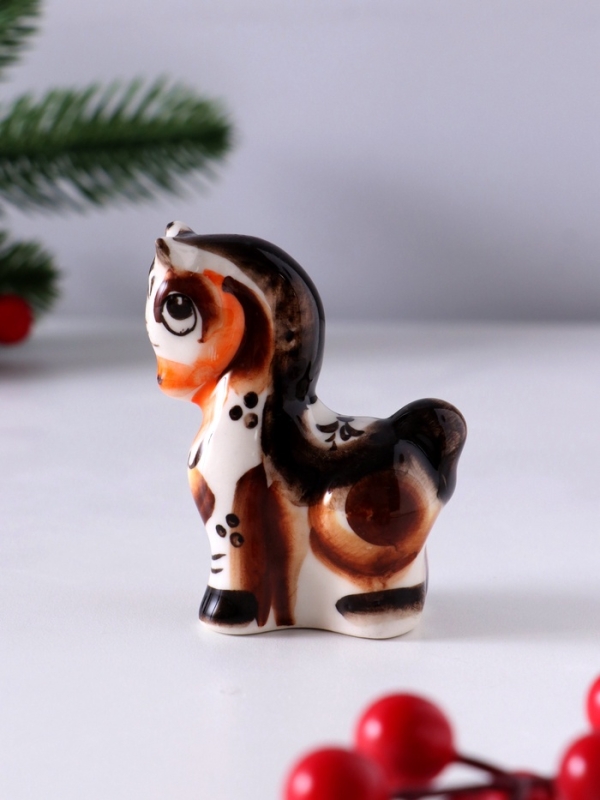 Сувенир Конь Буян, 7,5х6х3 см, гжель, цвет Сувенир Конь Буян, 7,5х6х3 см, гжель, цвет