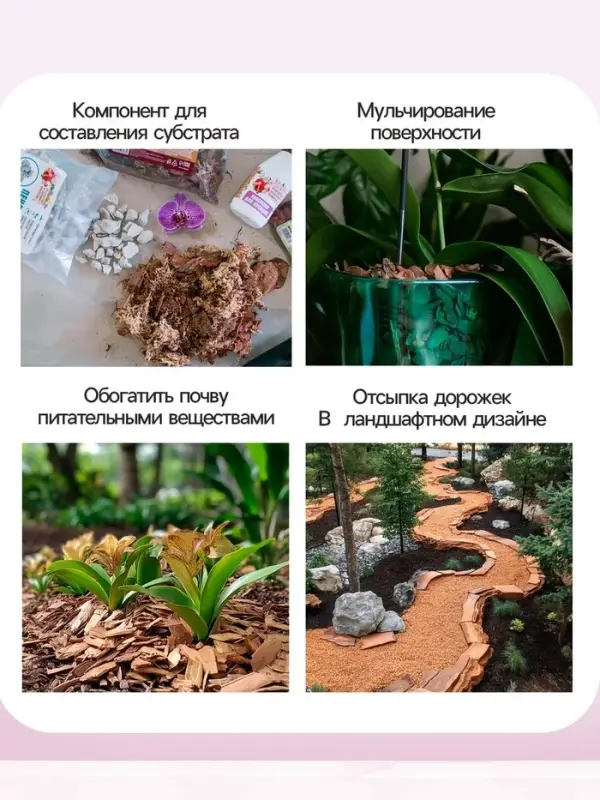 Мульча коры сосны &laquo;Рецепты Дедушки Никиты&raquo; 1.5 л фр 0-3
