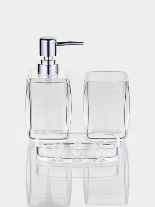 Набор для ванной &laquo;Эко&raquo;, 3 предмета, дозатор, стакан, мыльница