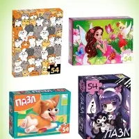 Пазлы большой набор, 20в1 МИКС, 54 элемента в каждом пазле