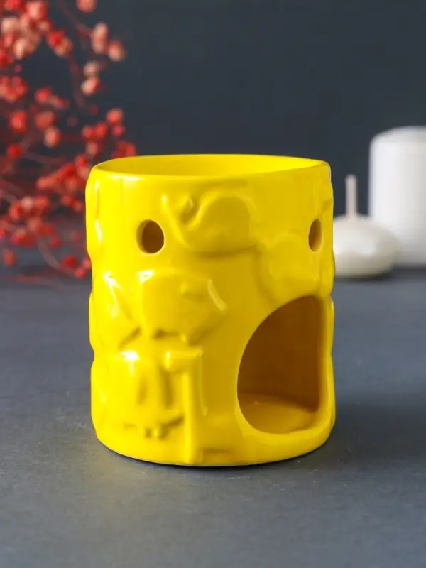 Аромалампа для эфирных масел &laquo;Зверята&raquo;, керамика, жёлтая, 6.7&times;6.7&times;7.5 см