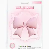 Воздушный шар фольгированный 39" "Бантик" цвет розовый