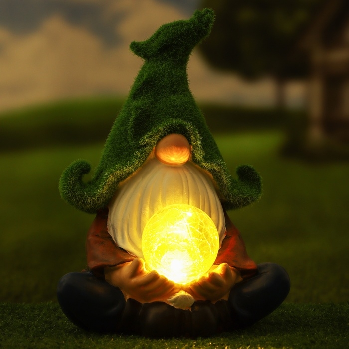 Садовый фонарь  Садовый фонарь "Гном предсказатель" 16х13х27см