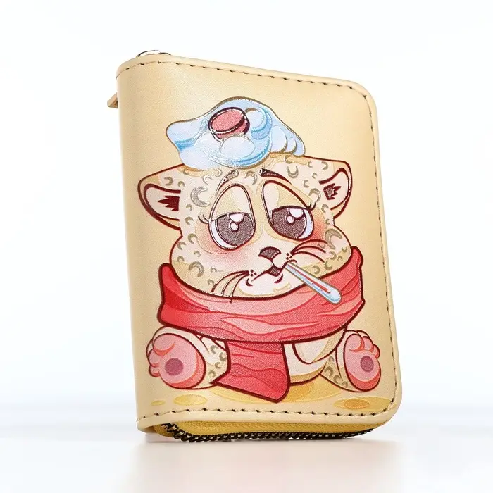 Кошелёк на молнии &laquo;Кот&raquo;, маленький, детский, жёлтый