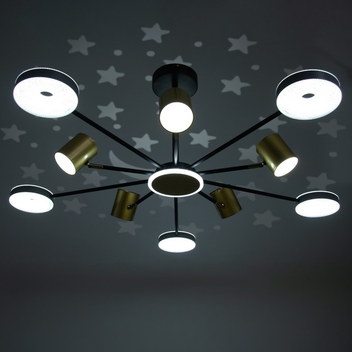 Люстра Люстра "Артеко" 10хLED 190Вт 3000-6000К серо-золотой 104х104х31 см BayerLux