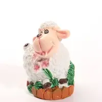 Копилка для денег &laquo;Кудрявый барашек на полянке&raquo;, полистоун, 6.5&times;5.2&times;7.5 см, МИКС