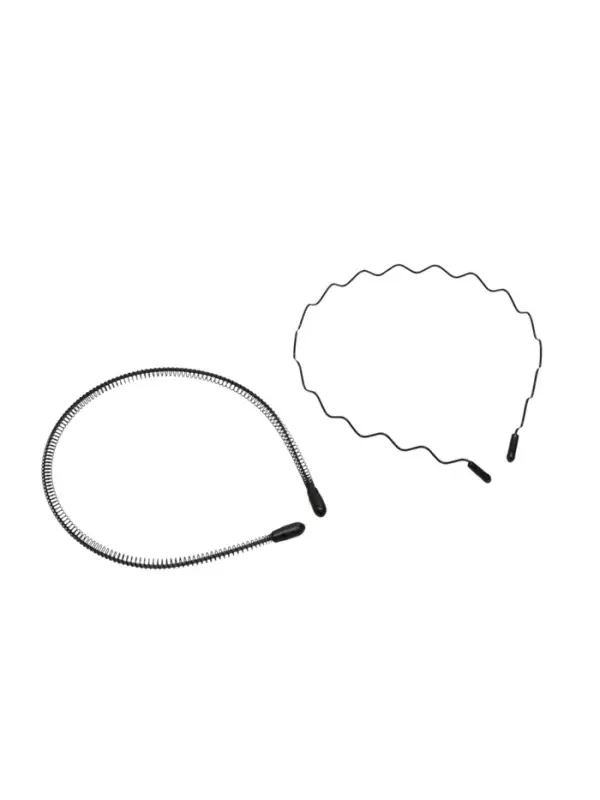 Ободок для волос "Амелия" (набор 2 шт) волна, чёрный