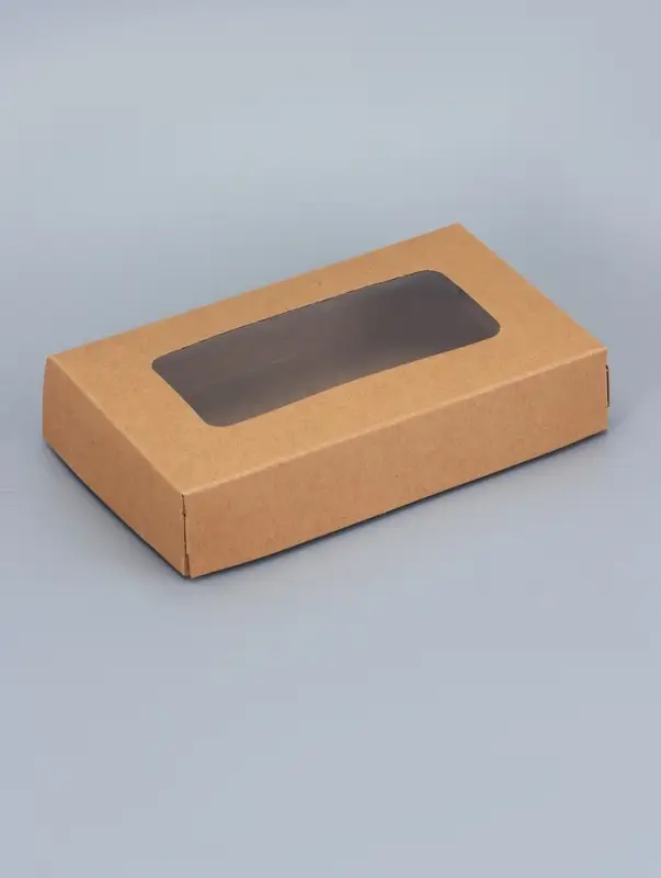 Контейнер навынос, с окном, крафт, 20&times;12&times;4 см