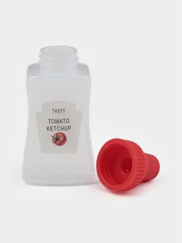 Бутылки для соуса &laquo;Мини&raquo;, набор 2 шт., 24 мл, 7.3&times;3&times;2.2 см, пластик, прозрачные, наклейка МИКС