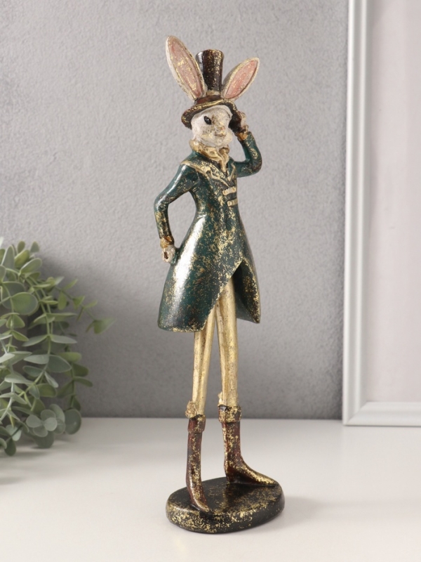 Сувенир полистоун Сувенир полистоун "Мистер зайчик в шляпе" 9х8х30 см