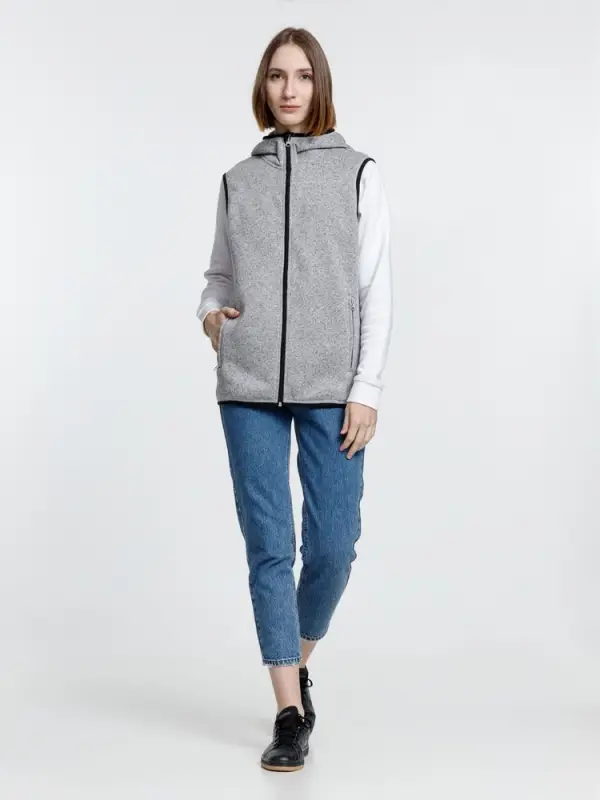 Жилет с капюшоном унисекс Gotland, серый, размер S Жилет с капюшоном унисекс Gotland, серый, размер S