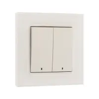 Выключатель TOT Glossy Glass, 10 А, 2 клавиши, с подсветкой, скрытый монтаж, стеклянная рамка, белый