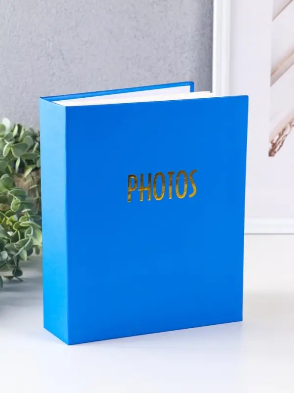 Фотоальбом 200 фото 10X15см, голубой, ПП карм.