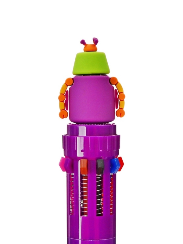 Ручка шариковая автоматическая, 10-ти цветная, штрихкод на штуке, МИКС Робот/Машина Ручка шариковая автоматическая, 10-ти цветная, штрихкод на штуке, МИКС Робот/Машина