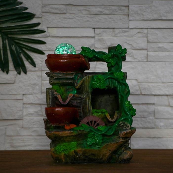 Фонтан Фонтан "Старая бочка в лиане" 13,5х17,28 см (с подсветкой)