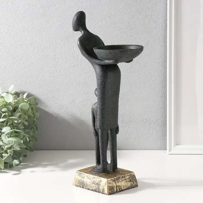Подсвечник на 1 свечу &laquo;Материнство&raquo;, полистоун, чёрный, 15&times;11&times;34.5 см