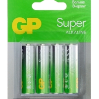 Батарейка алкалиновая GP Super, AA, LR6-4BL, 1.5В, блистер, 4 шт