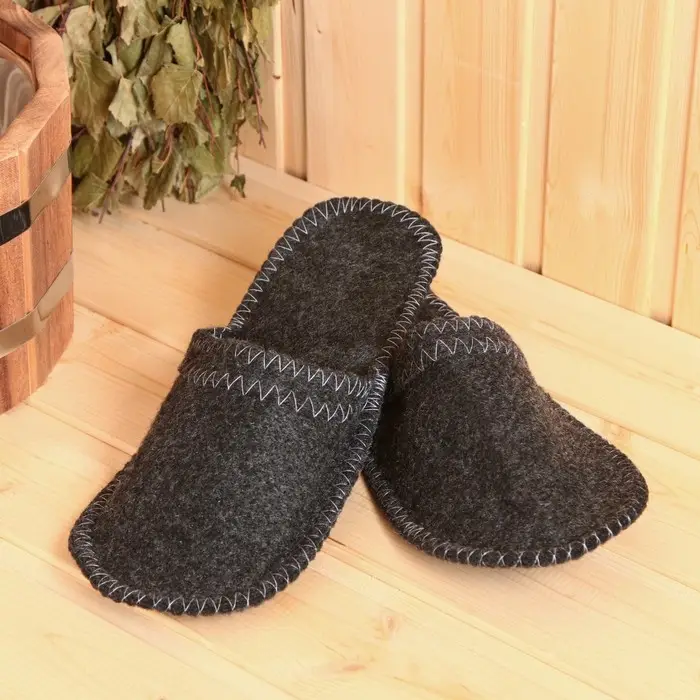 Набор для бани &laquo;Мужской&raquo;, 5 предметов: шапка, коврик, рукавица, тапочки, сумка, шерсть 30%, полиэфир 70%, тёмный, &laquo;Добропаровъ&raquo;