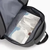 Рюкзак школьный, 2 отделения, 5 карманов, водонепроницаемое дно, 26&times;14&times;39 см, серый