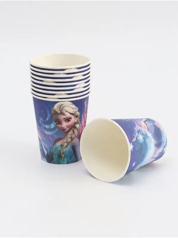 Стакан одноразовый 250 мл, набор 10 шт, Снежная принцесса