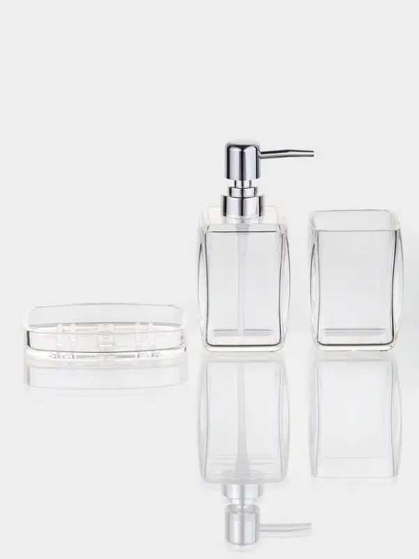 Набор для ванной "Эко" 3 предмета (дозатор, стакан, мыльница)