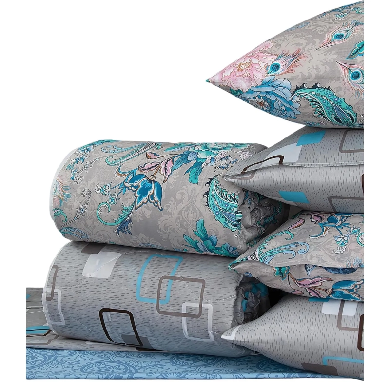 Набор спальный Летний 1,5сп (одеяло, 2 нав.-70х70, простынь- ПЭ 100%), микс