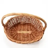 Корзина плетёная для хранения Leni, лоза, с ручкой, коричневая, набор 3 шт.