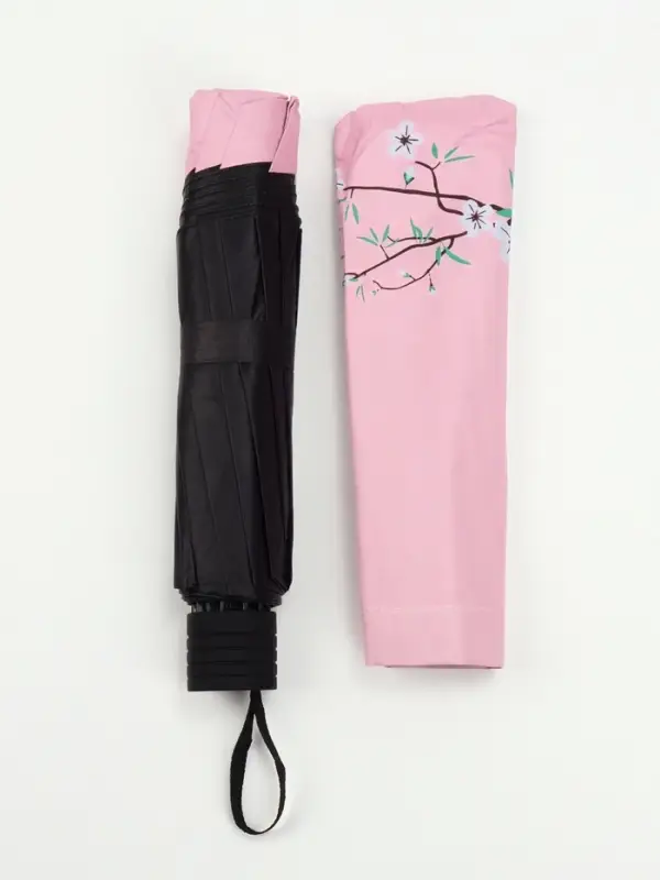 Зонт механический &laquo;Сакура&raquo;, эпонж, 4 сложения, 8 спиц, R=52/60 см, d=104 см, МИКС