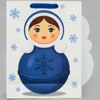 Пакет подарочный &laquo;С Новым годом&raquo;, неваляшка, L 31&times;11.5&times;40 см