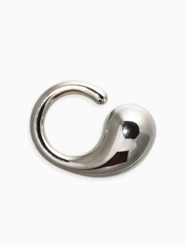 Кольцо пластик Кольцо пластик "Капля Бо", р-р 17, цвет серебро