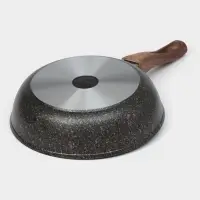 Сковорода KUKMARA Granit ultra original, d=24 см, съёмная ручка, антипригарное покрытие, литой алюминий, чёрная