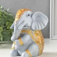 Фигурка гипс &laquo;Слон Индийский&raquo;, 15&times;12&times;11 см, серый с росписью