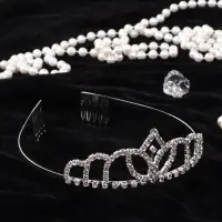Диадема для волос &laquo;Вирджиния&raquo;, капельки, 4 см, серебро