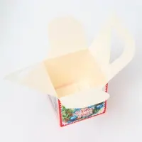Подарочная коробка Новогодняя Кубик большой «Еловый Венок» 12×12×12 см