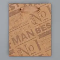 Пакет подарочный крафтовый, упаковка, «Only for real man», S 12 х 15 х 5.5 см