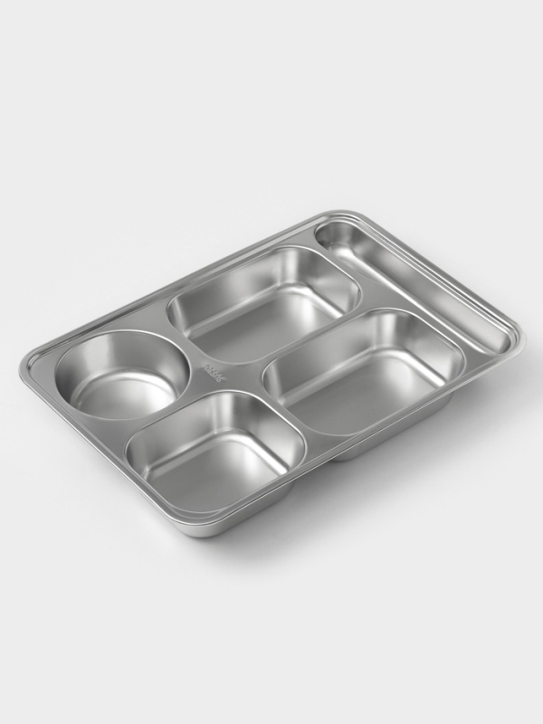 Поднос из нержавеющей стали, 5 секций, 32×22×4 см